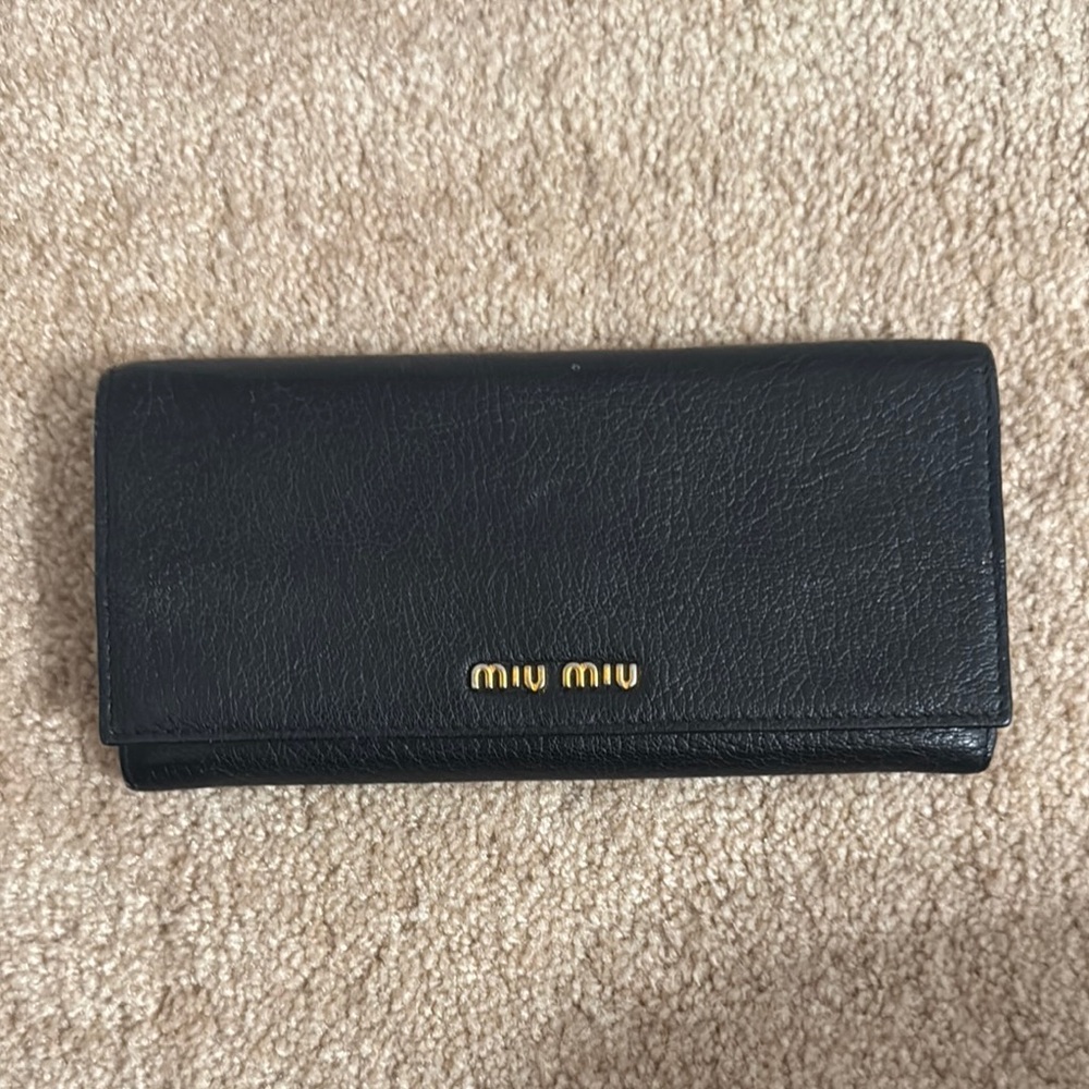 Miu Miu Black Leather Wallet